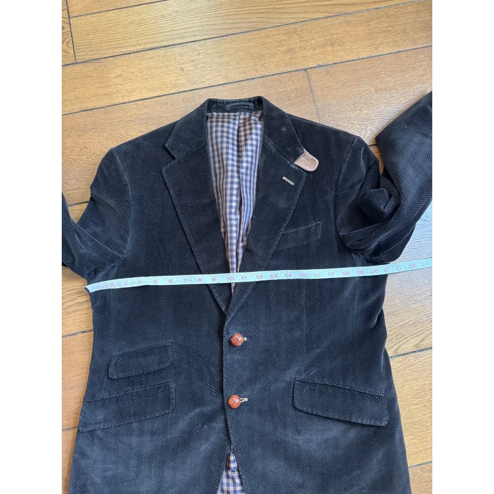 Custom Made Chocolate Brown Wool Sport Coat Suit Jacket Elbow Patches 42 Short